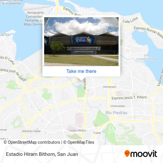 Estadio Hiram Bithorn map