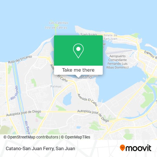 Catano-San Juan Ferry map