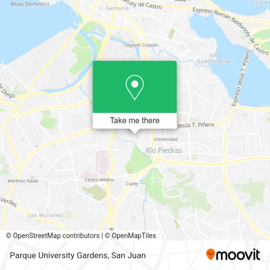 Mapa de Parque University Gardens