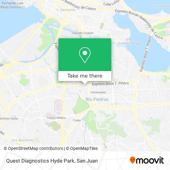 Quest Diagnostics Hyde Park map