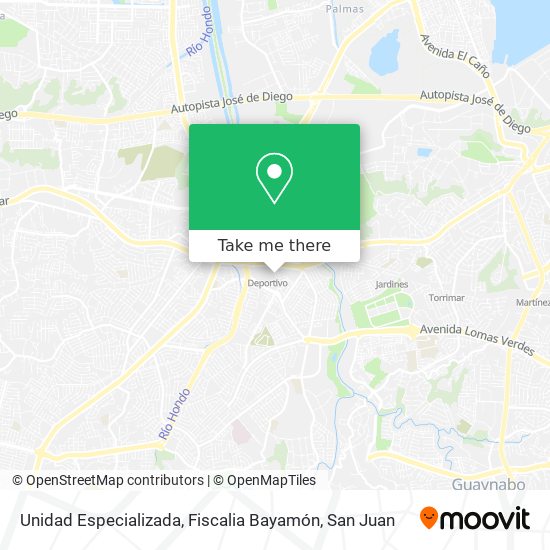 Unidad Especializada, Fiscalia Bayamón map