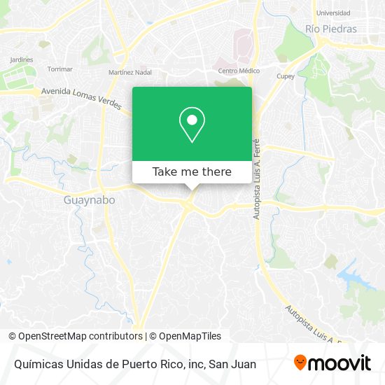 Químicas Unidas de Puerto Rico, inc map