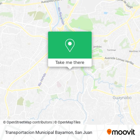 Transportacion Municipal Bayamon map