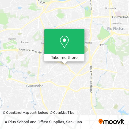 A Plus School and Office Supplies map