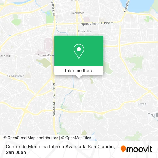 Mapa de Centro de Medicina Interna Avanzada San Claudio