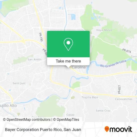Mapa de Bayer Corporation Puerto Rico