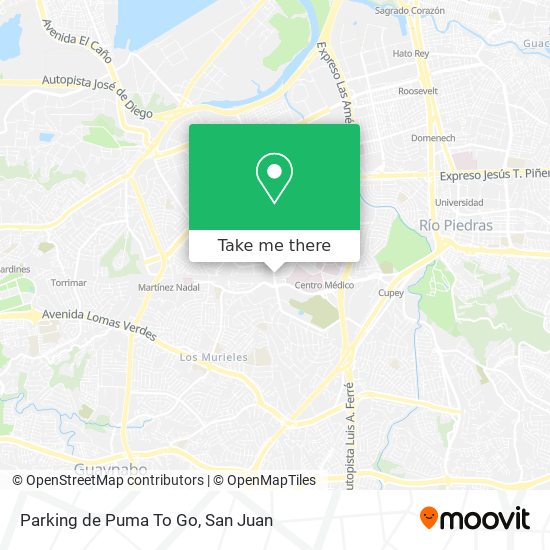 Parking de Puma To Go map