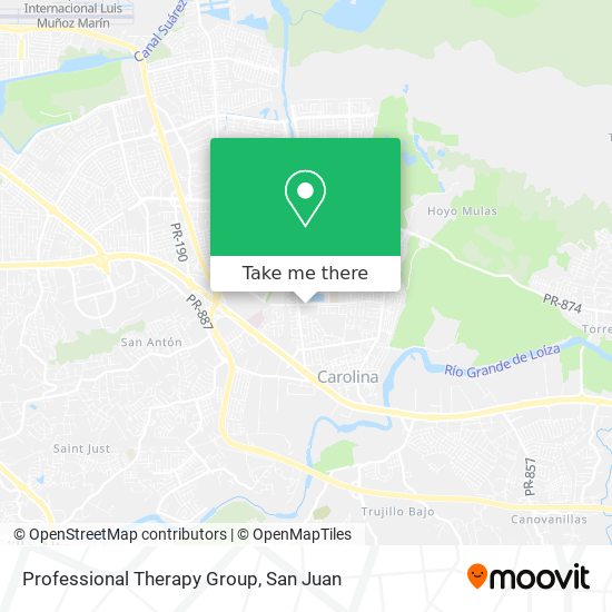 Professional Therapy Group map