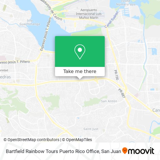 Bartfield Rainbow Tours Puerto Rico Office map