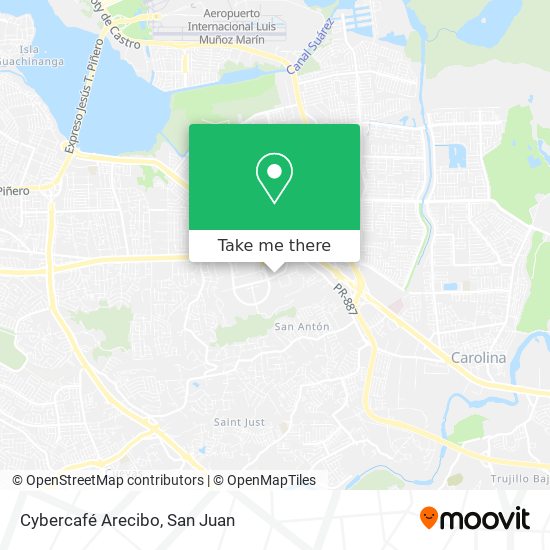 Cybercafé Arecibo map