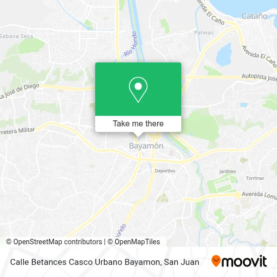 Mapa de Calle Betances Casco Urbano Bayamon