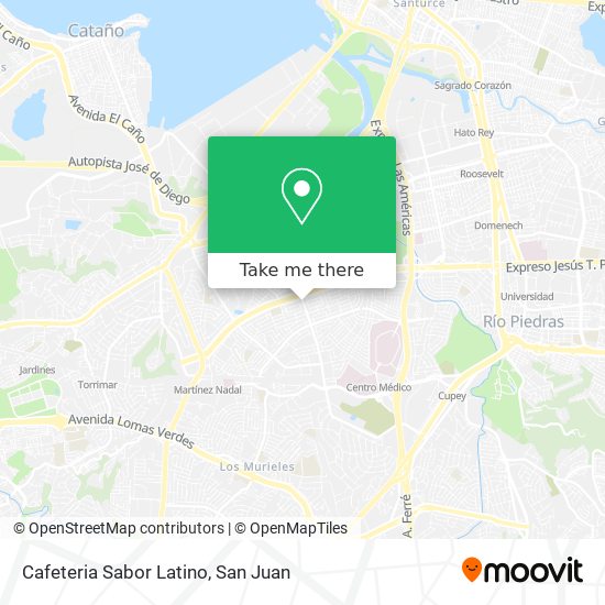 Mapa de Cafeteria Sabor Latino