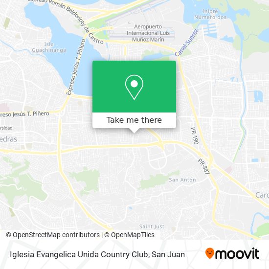 Iglesia Evangelica Unida Country Club map