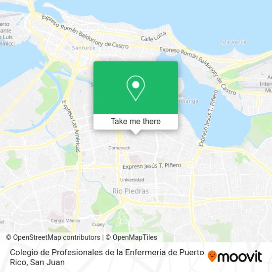 Mapa de Colegio de Profesionales de la Enfermeria de Puerto Rico