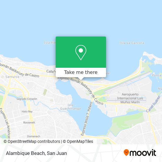 Alambique Beach map