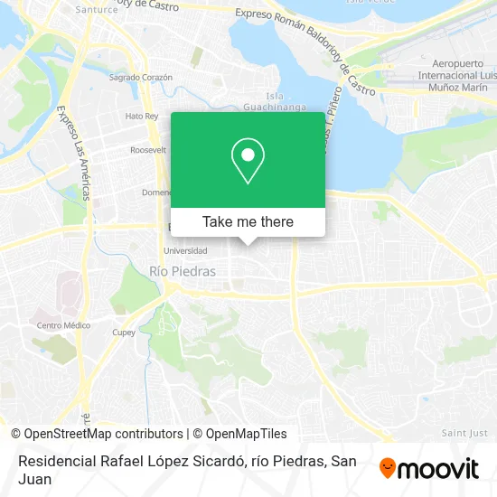Mapa de Residencial Rafael López Sicardó, río Piedras