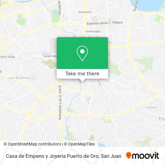 Mapa de Casa de Empeno y Joyeria Puerto de Oro
