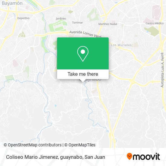 Coliseo Mario Jimenez, guaynabo map