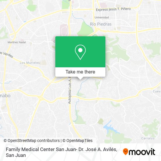 Mapa de Family Medical Center San Juan- Dr. José A. Avilés