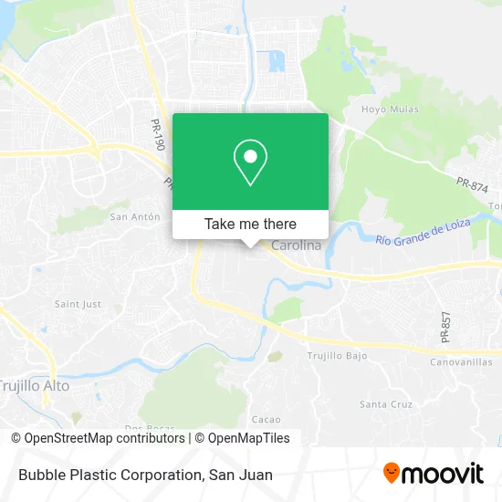 Mapa de Bubble Plastic Corporation