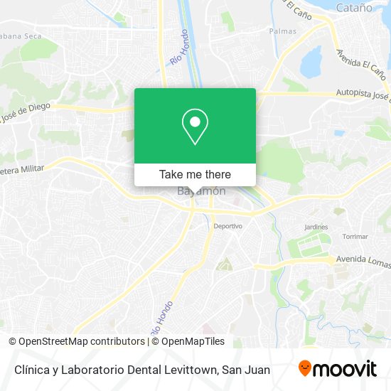 Mapa de Clínica y Laboratorio Dental Levittown