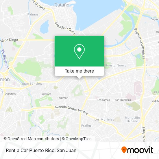 Rent a Car Puerto Rico map