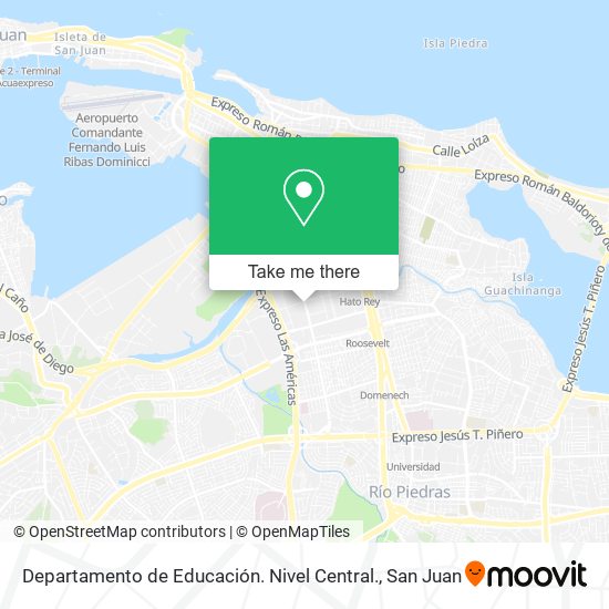 Mapa de Departamento de Educación. Nivel Central.