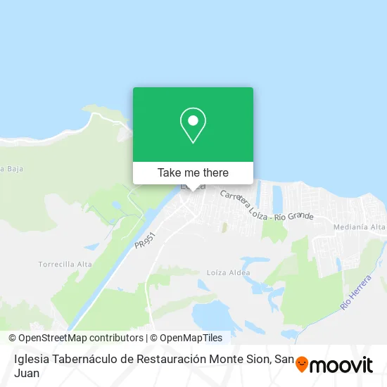 Mapa de Iglesia Tabernáculo de Restauración Monte Sion