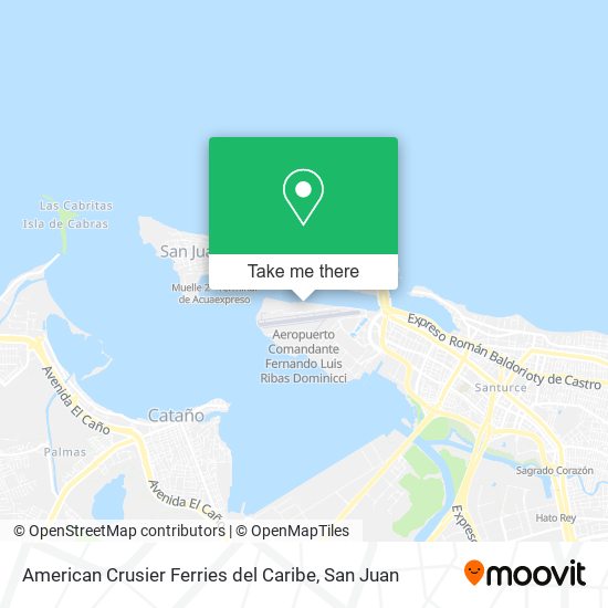 American Crusier Ferries del Caribe map