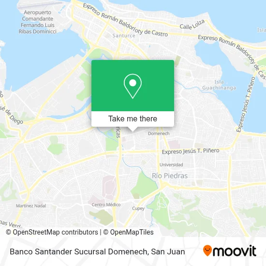 Mapa de Banco Santander Sucursal Domenech