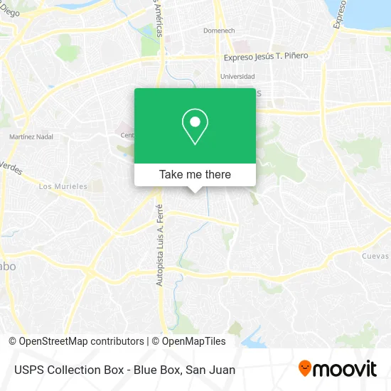 Mapa de USPS Collection Box - Blue Box