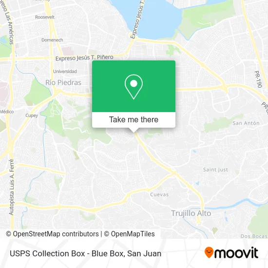 USPS Collection Box - Blue Box map
