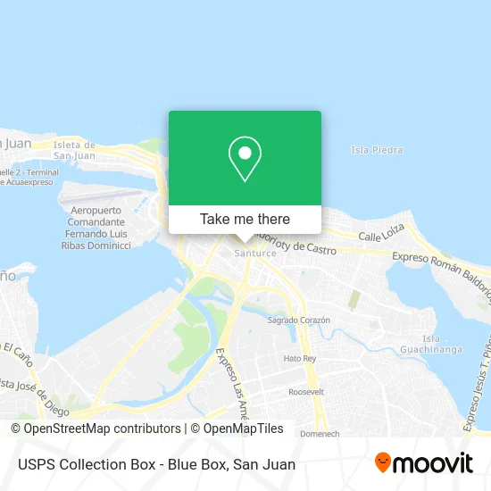Mapa de USPS Collection Box - Blue Box