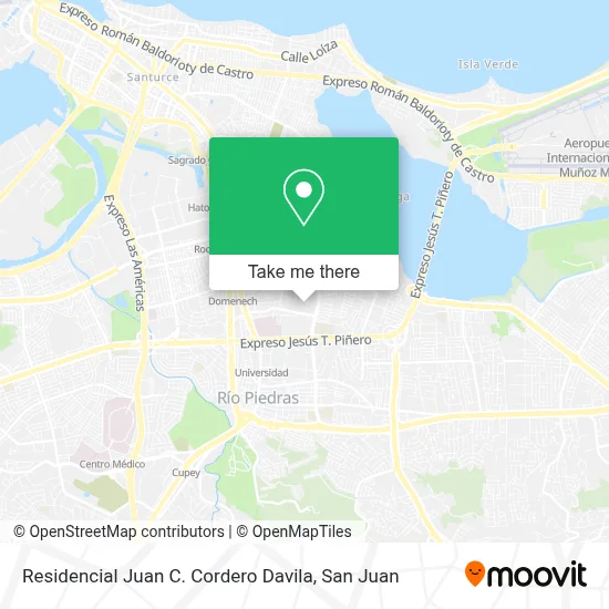 Mapa de Residencial Juan C. Cordero Davila