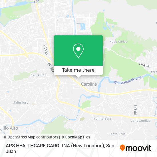 Mapa de APS HEALTHCARE CAROLINA (New Location)