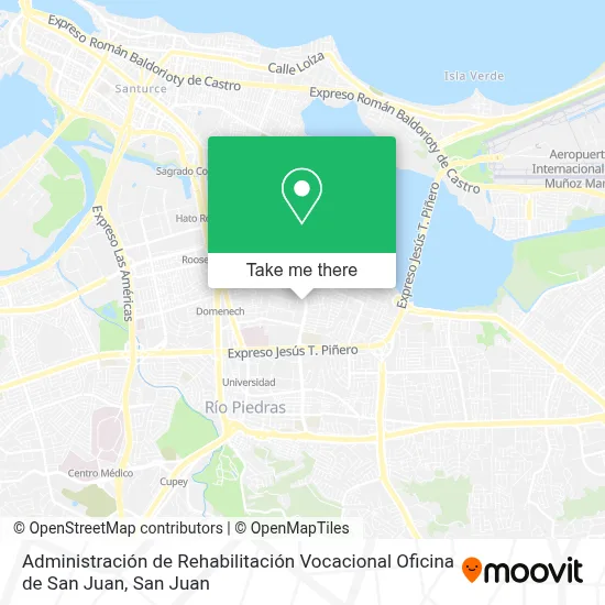 Mapa de Administración de Rehabilitación Vocacional Oficina de San Juan