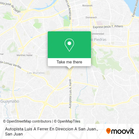 Mapa de Autopista Luis A Ferrer En Direccion A San Juan.