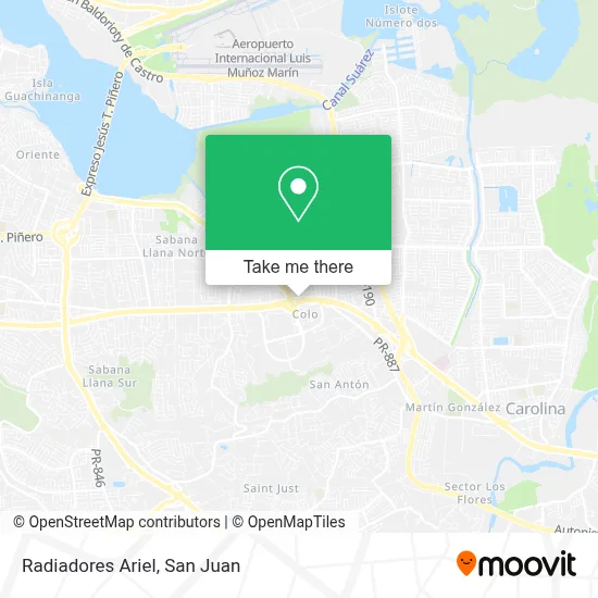 Radiadores Ariel map