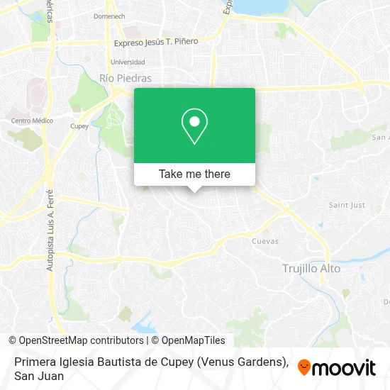 Primera Iglesia Bautista de Cupey (Venus Gardens) map