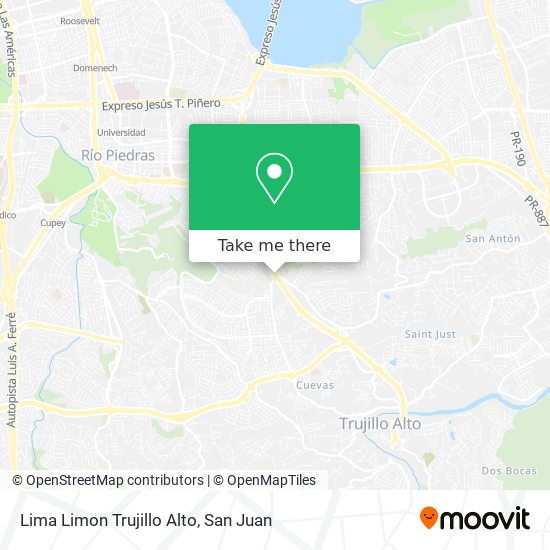 Lima Limon Trujillo Alto map