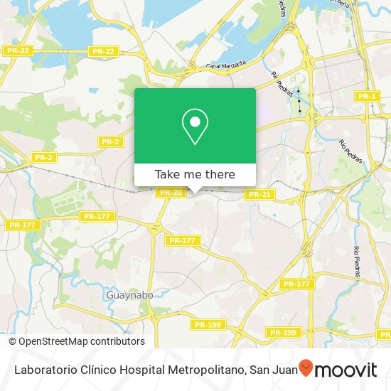 Laboratorio Clínico Hospital Metropolitano map