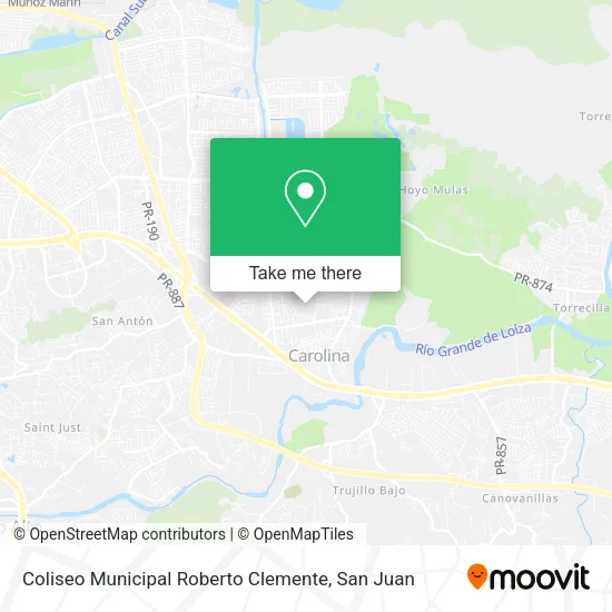 Mapa de Coliseo Municipal Roberto Clemente