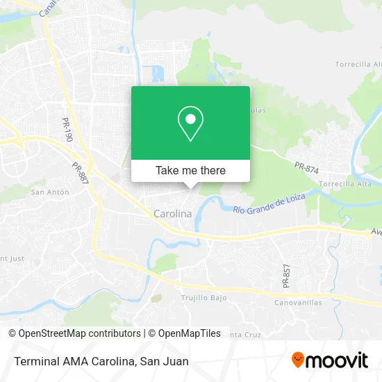 Mapa de Terminal AMA Carolina