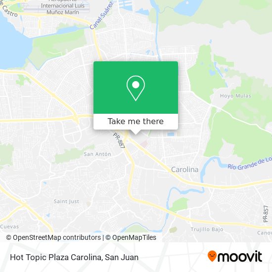 Hot Topic Plaza Carolina map