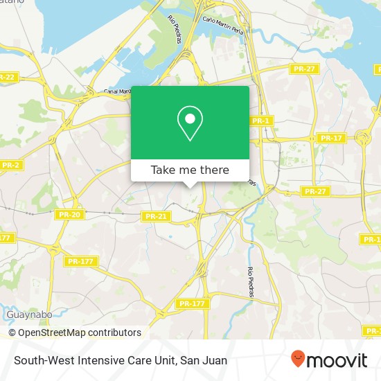 Mapa de South-West Intensive Care Unit