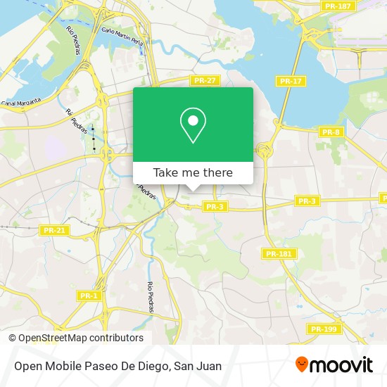 Open Mobile Paseo De Diego map