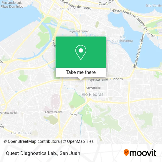 Mapa de Quest Diagnostics Lab.