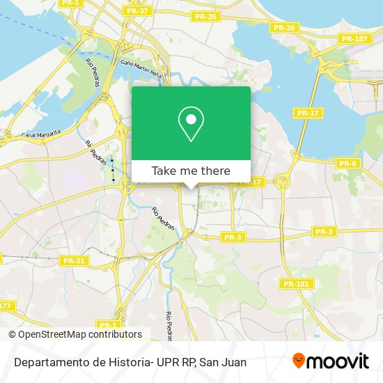 Departamento de Historia- UPR RP map