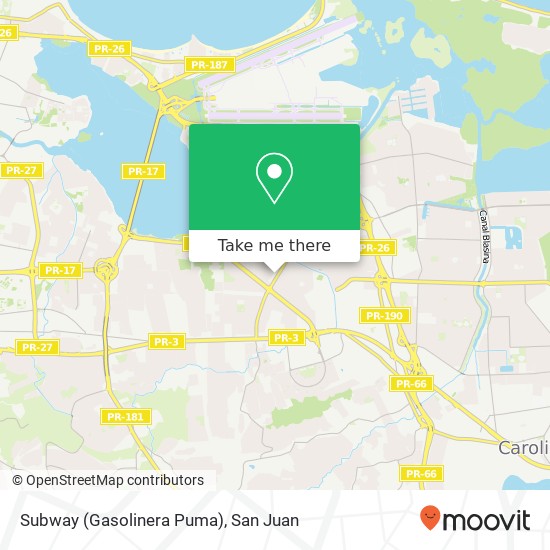 Subway (Gasolinera Puma) map