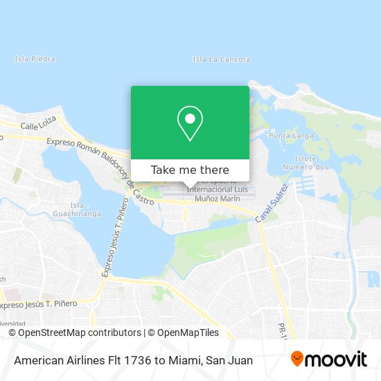 American Airlines Flt 1736 to Miami map